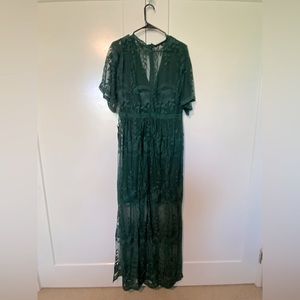 Green Lace Maxi Dress